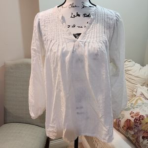 White Linen Dotted Swiss tunic Old Navy, Medium
